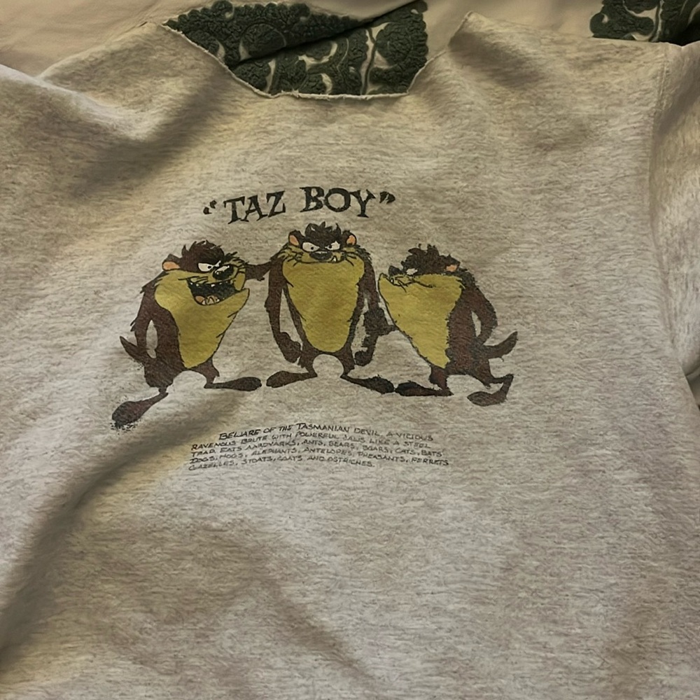 Off the shoulder tasmanian devil crewneck